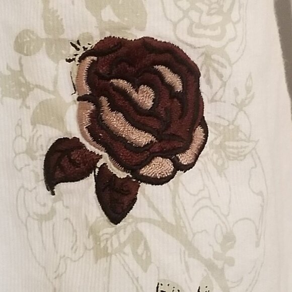 Brooks And Dunn Panhandle Slim Shirt Womens XS Long Sleeve Floral Embroidered Pe - Picture 5 of 15